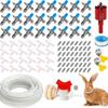 Automatic Rabbit Watering Kit Dual Spring Nozzle, No Drip Spout 24piece Set Breeding Cage Accessory Bucket Connector WSLIHV