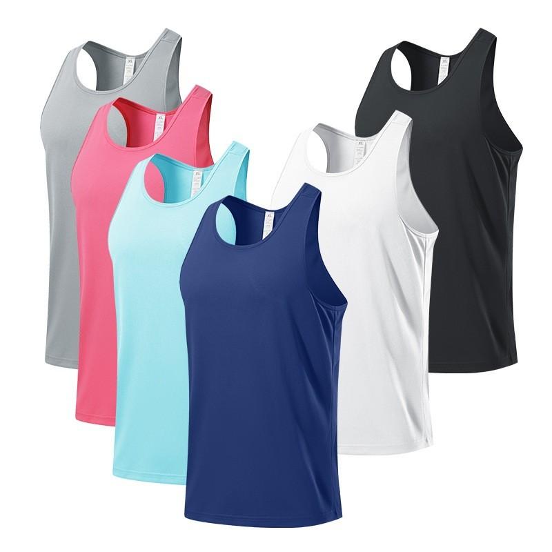 (55-100KG) Men's Breathable Quick Dry Running Sports T-shaped Tank Tops