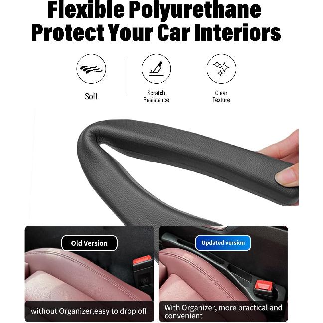 Car Seat Gap Filler, Seat Side Gap Filler With Organizer, 2 In1 Seat Crevice Blocker, Universal Fit Car SUV Truck Fill The Gap Between Seat & Console