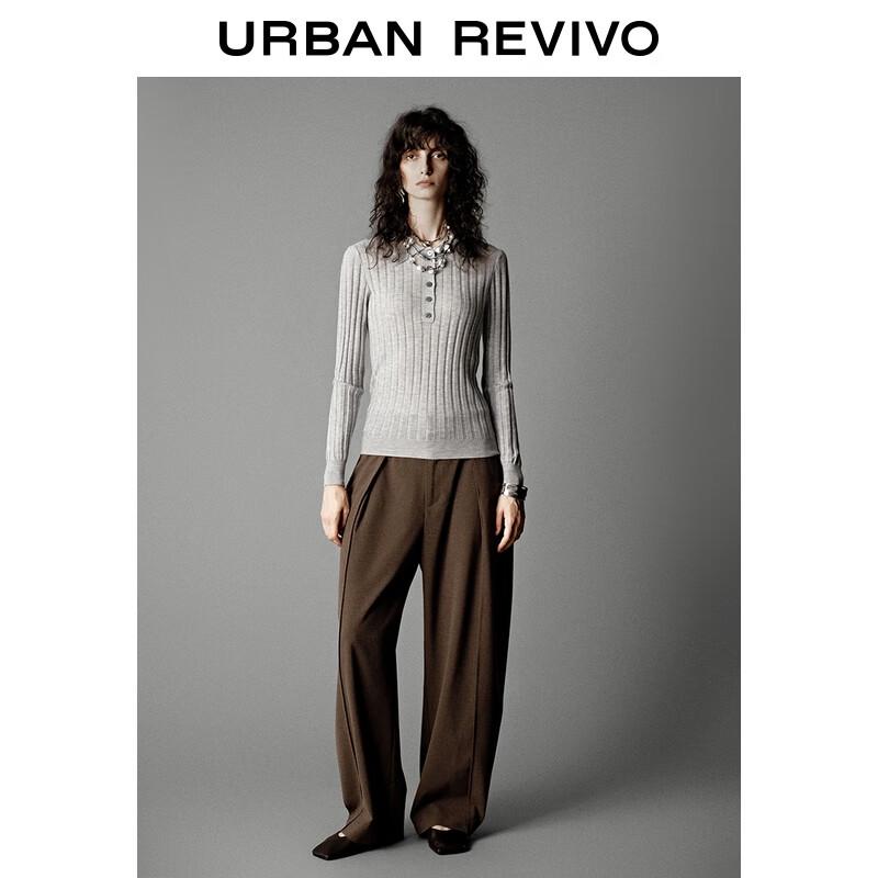 

UR Women s Striped Half-Placket Knit Cardigan L