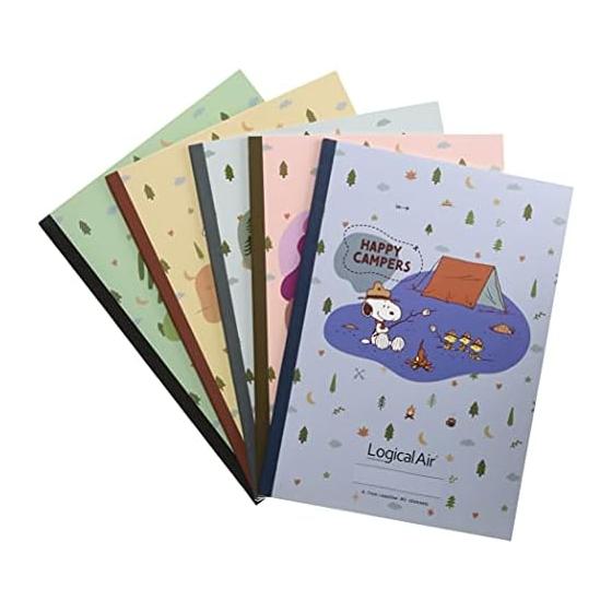 Логические блокноты Air Note Полу-B5 Snoopy Кемпинг Упаковка из 5 штук NCLB503A-5P