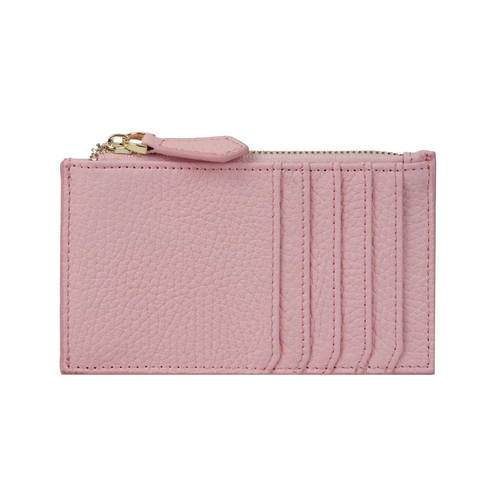 Women's Japanese Korean Style Multi-Card Cowhide ID Holder with Zipper Coin Purse