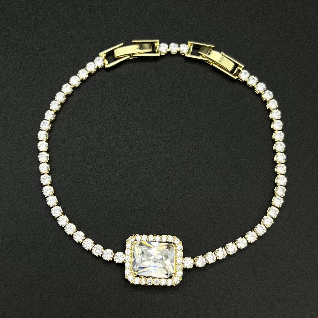 Luxury Geometric Zircon Bracelet - European & American Style