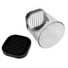 Slicing Cup Stainless Steel Multifunctional Labor Saving Safe with Push Plate Cutter Cup for Fruit Vegetable Black