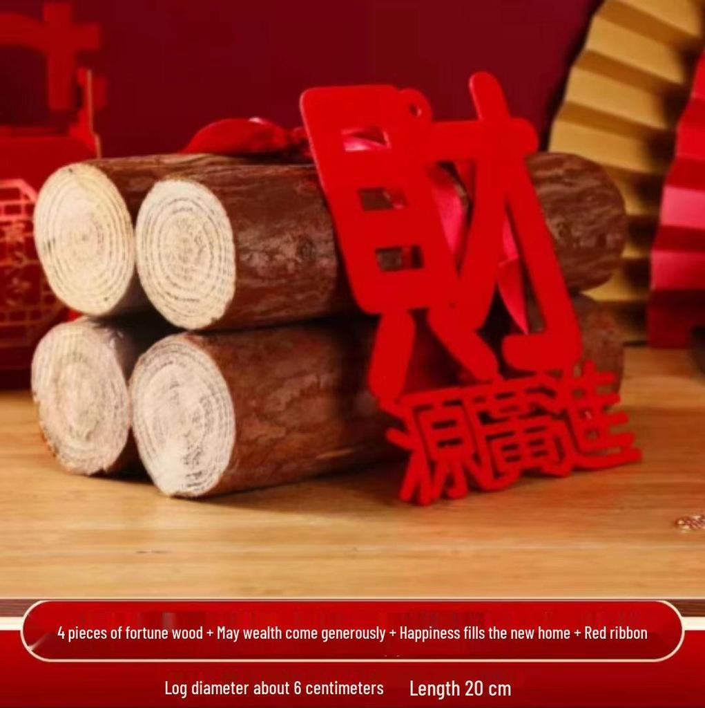 New Home Housewarming Gifts: Firewood Figurines & Joyful Decorations for Wealth and Welcome