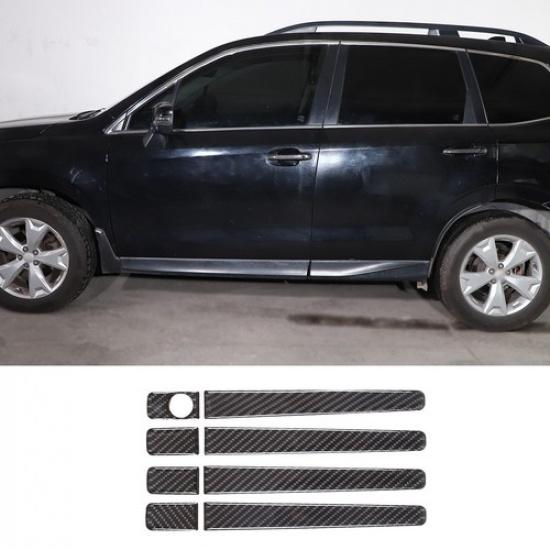 Carbon Fiber Exterior Outer Door Handle Trim Sticker For Subaru Forester 2013-18