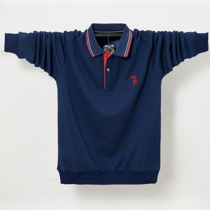 

Men s Winter Collared Polo Shirts With Fleece Lined Business Casual Long Sleeve Tops Sweatshirts Button Down Pullover Shirts Warm Golf Shirts for Men XL тёмно-синий