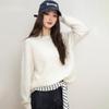 Women's Super Heavyweight Cashmere Blend Sweater with Faux Fur Fluff