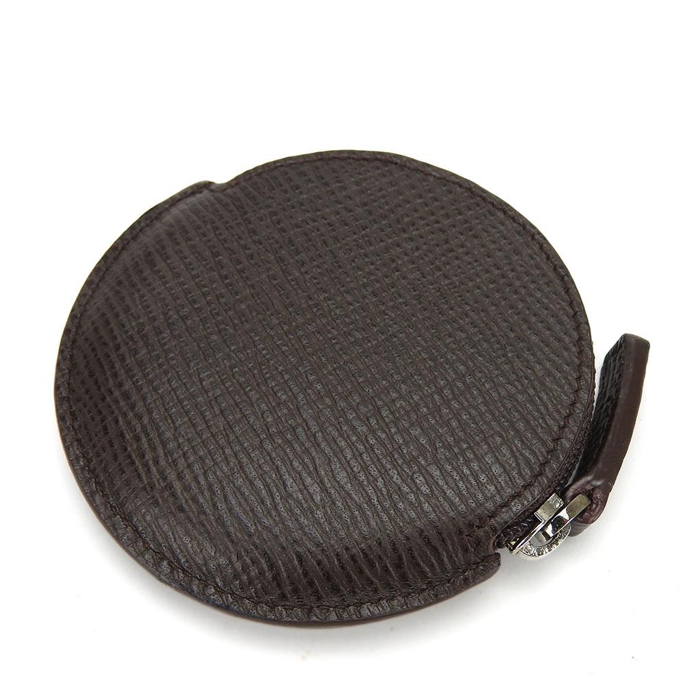 Used LOEWE Coin Case Leather Brown Brown Anagram