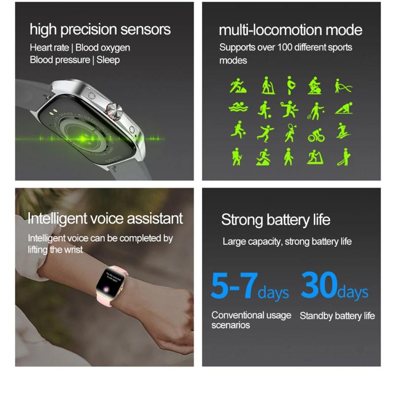 2025 Neue 1,95 Zoll Ultra HD Smartwatch Herren GPS-Tracking Bluetooth-Anruf NFC Herzfrequenz Sport Fitness Damen Smartwatch für OPPO