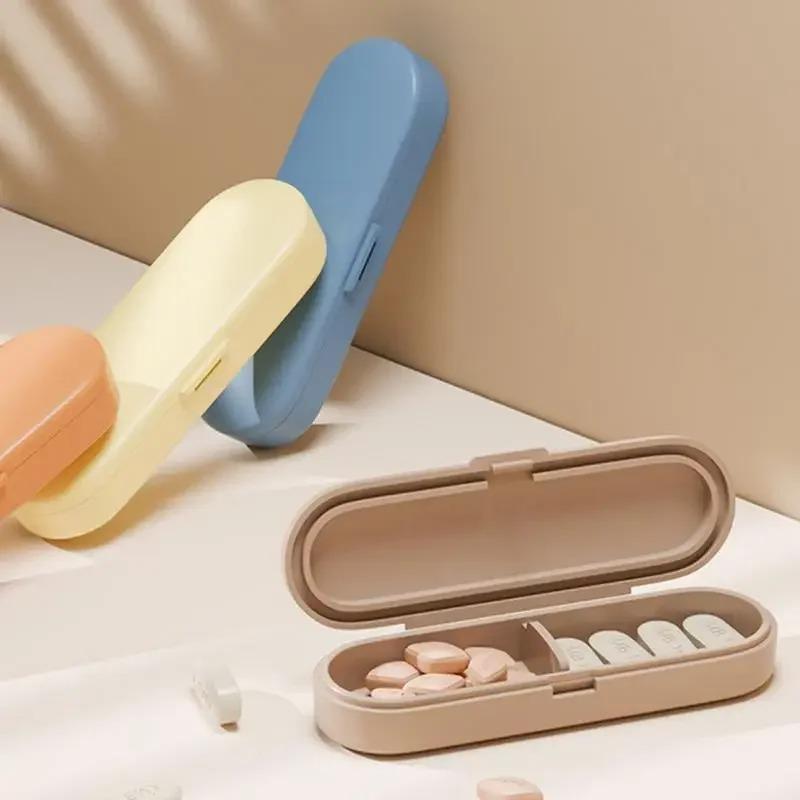 Magnetic Pill Box Holder Travel Medicine Storage Organizer Container Drug Tablet Dispenser Independent Lattice Pill Case