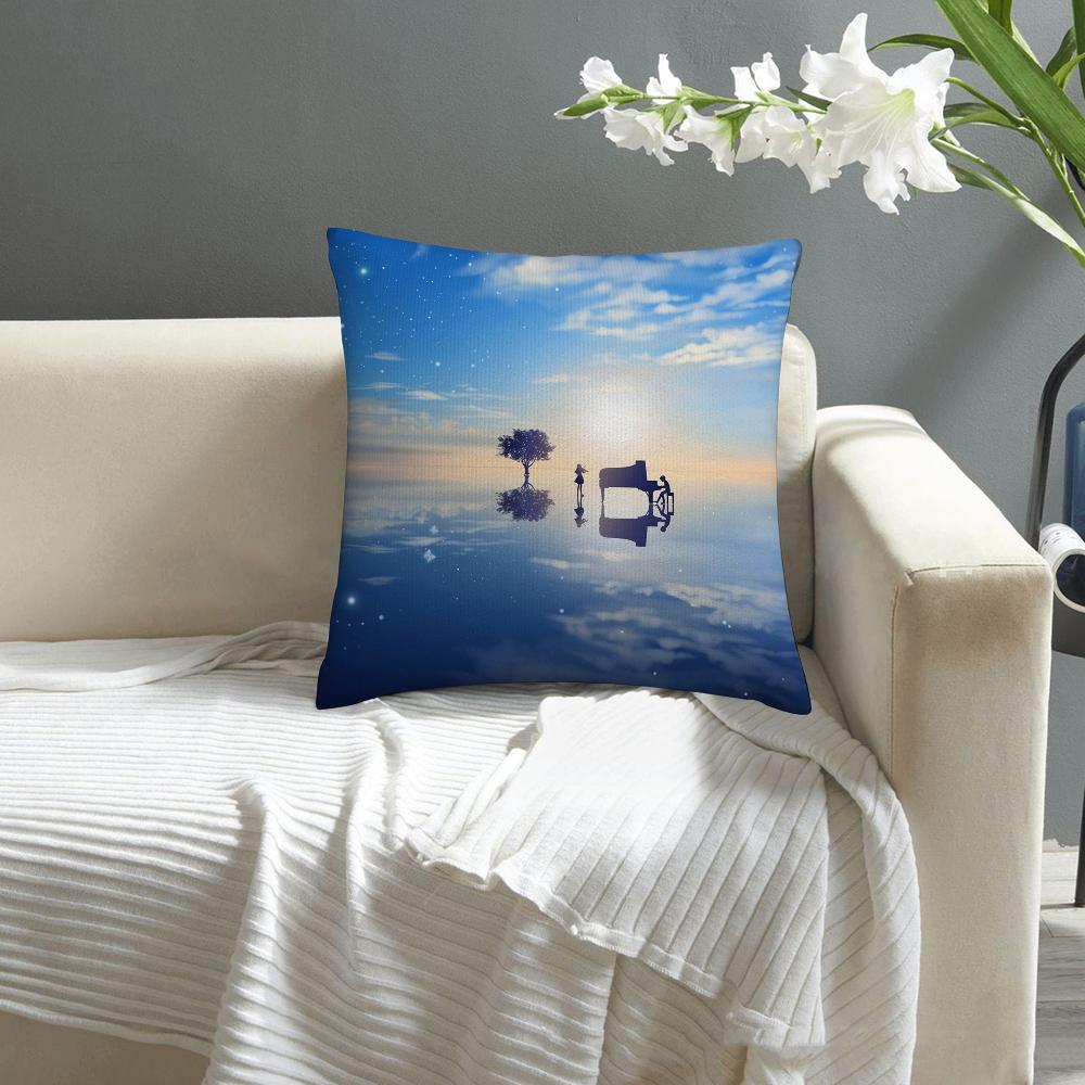 Y-Your Lie In April Pillow Case Sofa Decorative Home Double-sided Print Plush Square Throw Pillow Covers Cushion Decor Cover