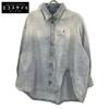 25Stainless Steel 250WCB00068 Diana Washed Blue Cotton Metal Button Logo Embroidered Asymmetrical Denim Shirt Jacket Tops Blue 36Used