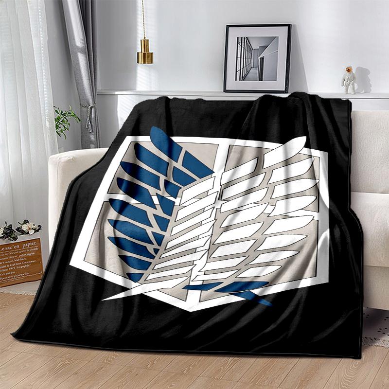 Attack on Titan Flannel Blanket Soft Warm All-Season Throw, Design for Camping, Car Travel, Hiking Sofa, Bed, Office Perfect Gift for Parties
