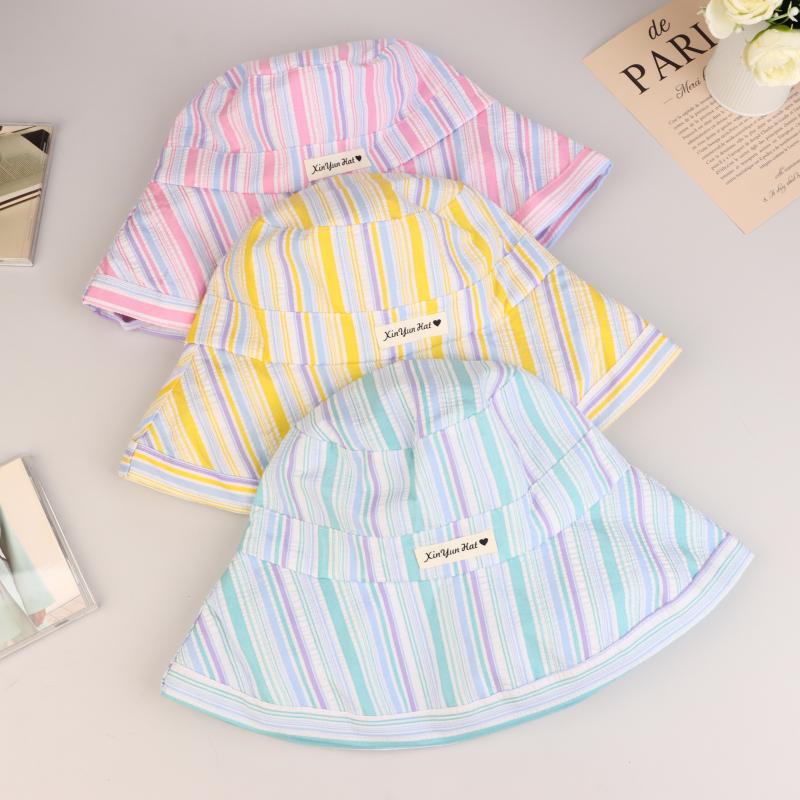 Chapeau Bob à Carreaux à Bord Large et Lacets Été Extérieur Polyvalent Crème Solaire Doux Couleur Contrastée Carreaux Casquettes pour Femmes