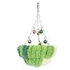Bird Nest Bed Hanging Swing Soft Plush Warm Comfortable Parrot Breeding Nest Bed with Bell Pendant for Home Indoor