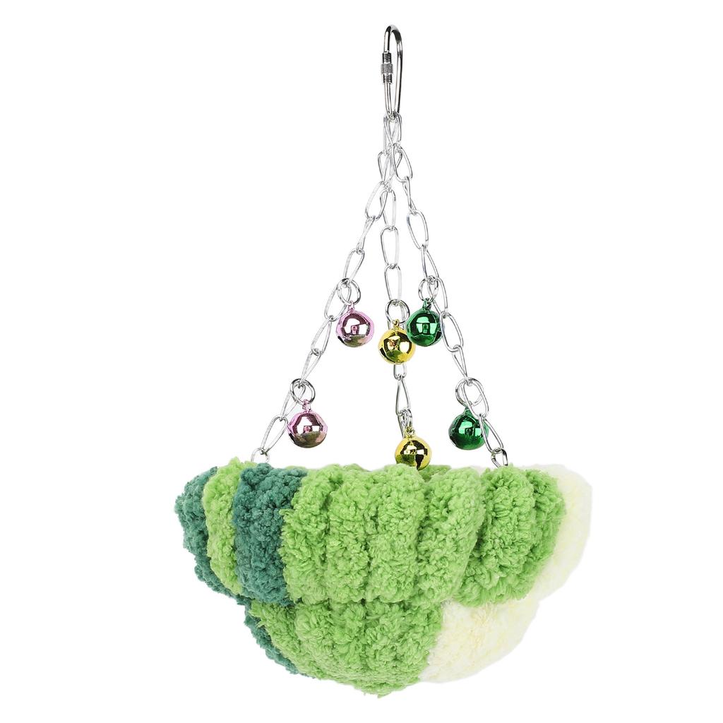 Bird Nest Bed Hanging Swing Soft Plush Warm Comfortable Parrot Breeding Nest Bed with Bell Pendant for Home Indoor