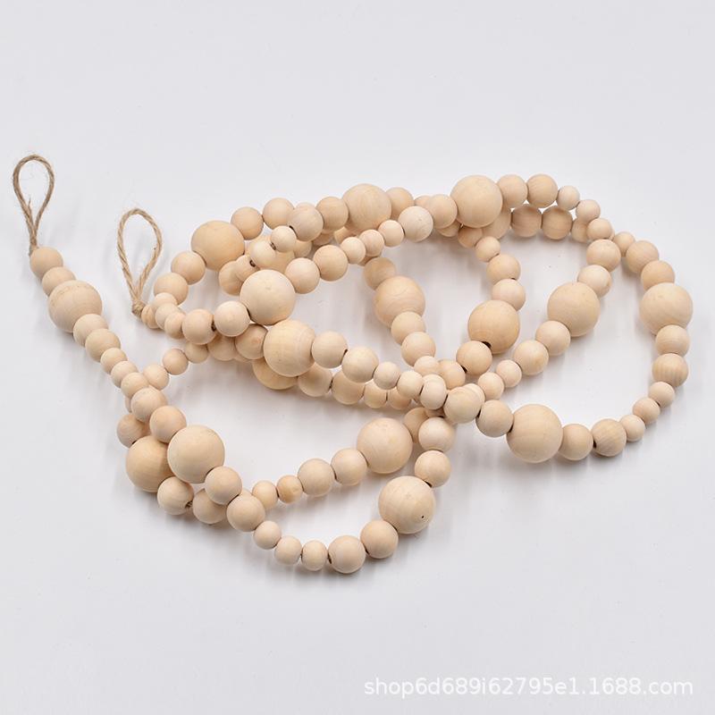 Idyllic Log Color Hemp Rope Fringed Beads Creative Handmade Diy Home Decoration Pendant Beads String