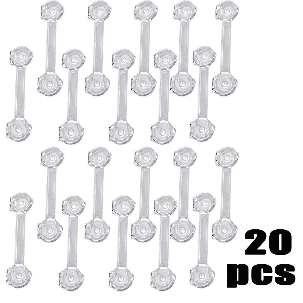 3-20Pcs Child Safety Lock Transparent Anti-Opening Multi-Functional Soft Strap Safety Lock Anti Pinch Safety Protection Buckle