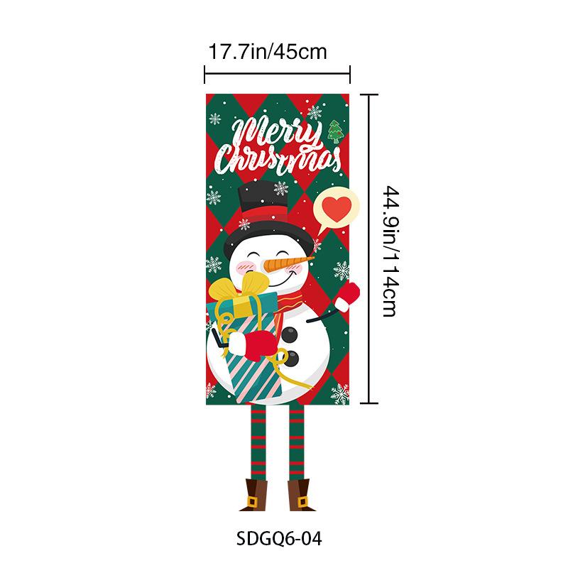 Christmas couplet hanging flag, snowman vertical door hanging, courtyard porch Christmas decoration hanging cloth party layout banner