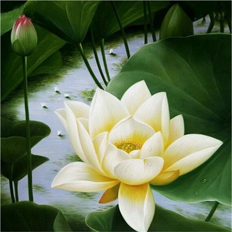 Diamond Cross Stitch Embroidery Lotus Home Decor Diamond Painting Mosaic Floral Picture Pastes Craft Buy From 7 On Joom E Commerce Platform