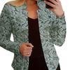 2026 vintage print casual long-sleeved open blazer, women's clothing for office and work