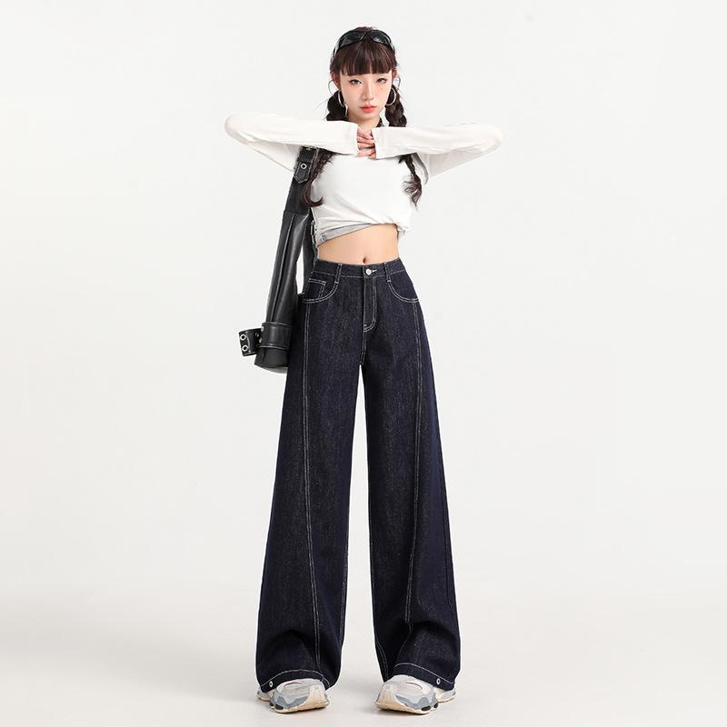 

Women s Retro Denim Wide-Leg Jeans - 2025 Spring/Summer Collection M