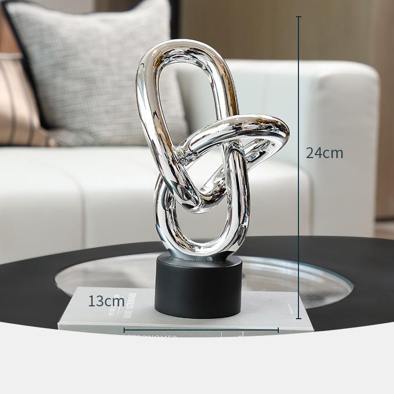 Harzhandwerk Goldene Ringe Ketten Geometrisch gewickelte Skulptur Hohlplastiken Dekorative Figuren Heimdekorationszubehör