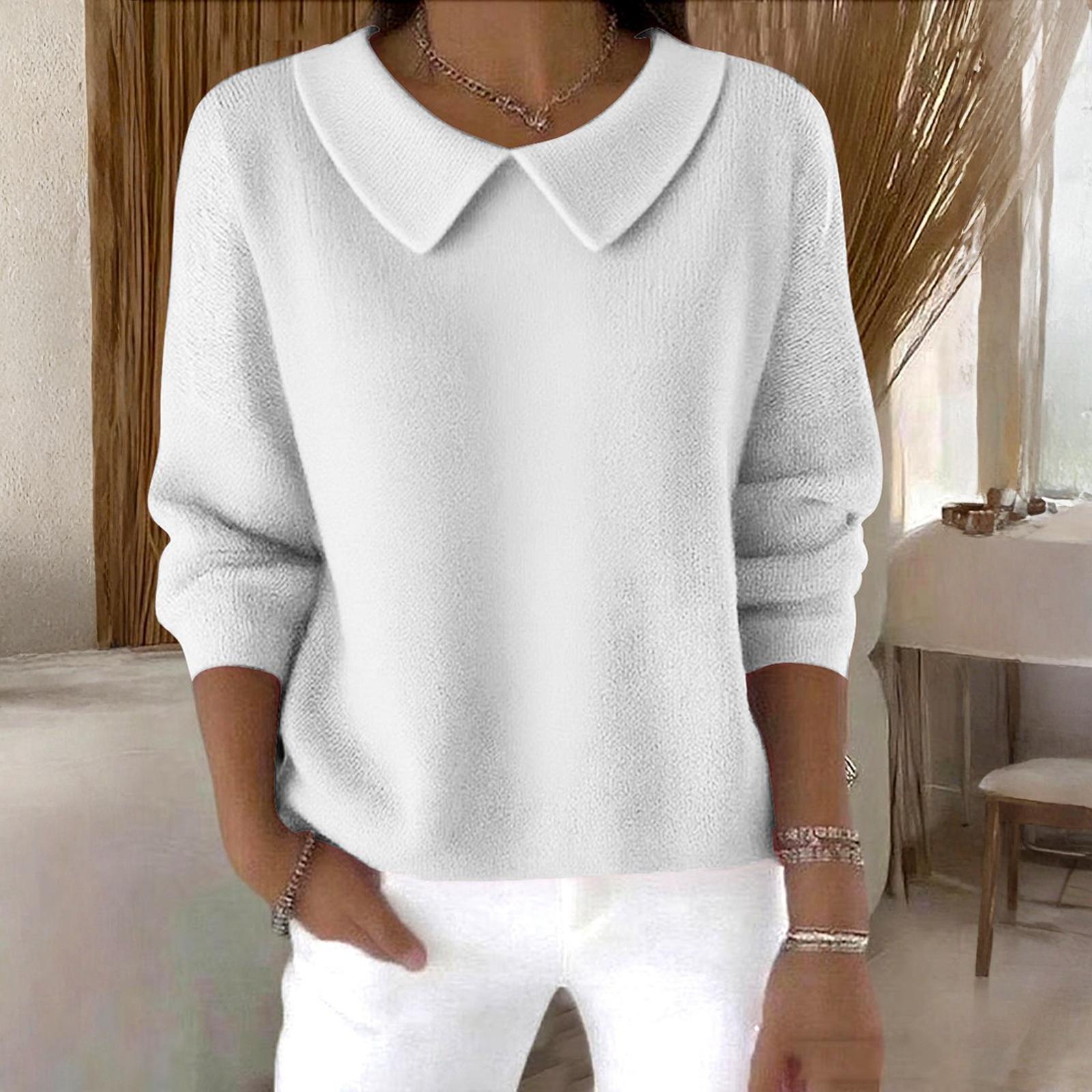 Women s Fashionable Long-sleeved Solid-color Pullover Knitted Sweater Top XL 2598₽