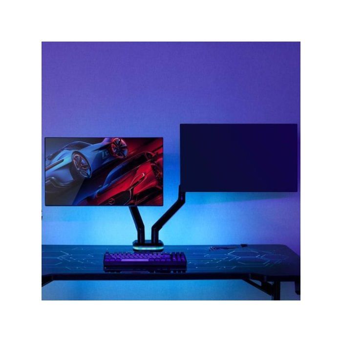 Support de table gaming rgb - aisens - dt32tsr-297 - 9 kg - rotatif - inclinable - 3 pivots