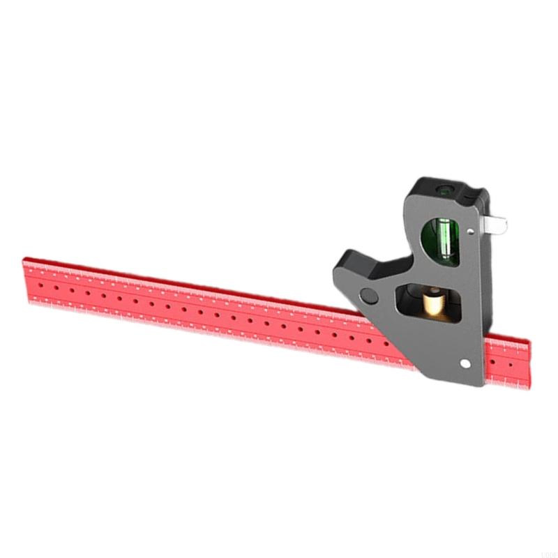   90 Degree Aluminum Carpenter Square Precise Woodworking Ruler Tool With Lasering Etched Marking For Accurate Measurement