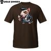 Rockabilly Bullterrier T-Shirt Herren Damen T-Shirts Top | Cooler Hund mit Eiscreme | Retro Rebell Welpe Tee