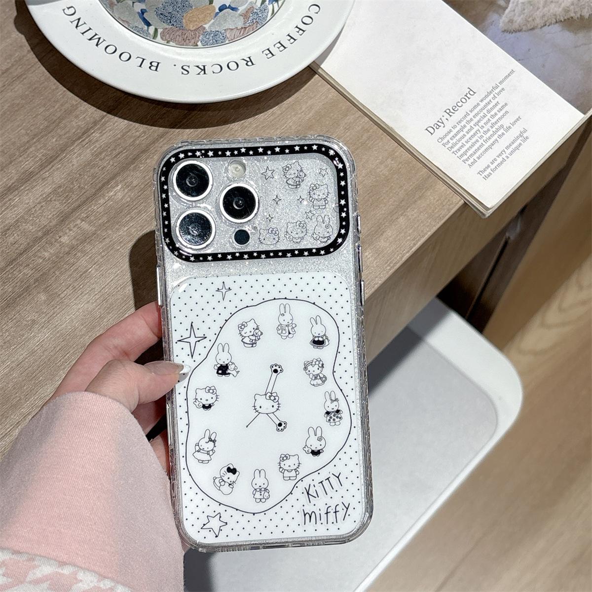 

KT Cat Large-Window Clock Drop-Proof Case for iPhone 15/16/17 Pro Max iPhone 16