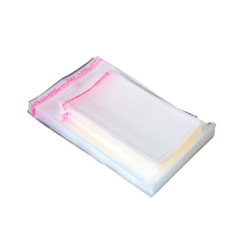 In Stock Transparent Self-Adhesive OPP Bags for Clothes, Sticker Printing, Self-Sealing Flat-Mouth Plastic Packaging Bags