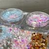 1Box Nail Glitter Powder Silver Glitter Iridescent Flakes Sequins Super Shining Paillette Pigment Dust For Nails Decoration