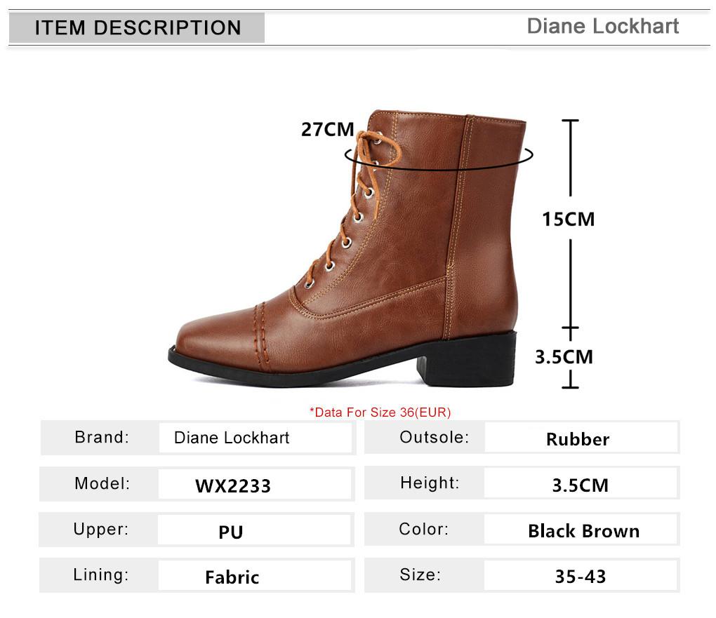 Módní všestranné dámské kotníkové boty podzim/zima britský styl PU kůže krátké boty šněrovací pro dojíždění plochá podrážka motorkářské boty