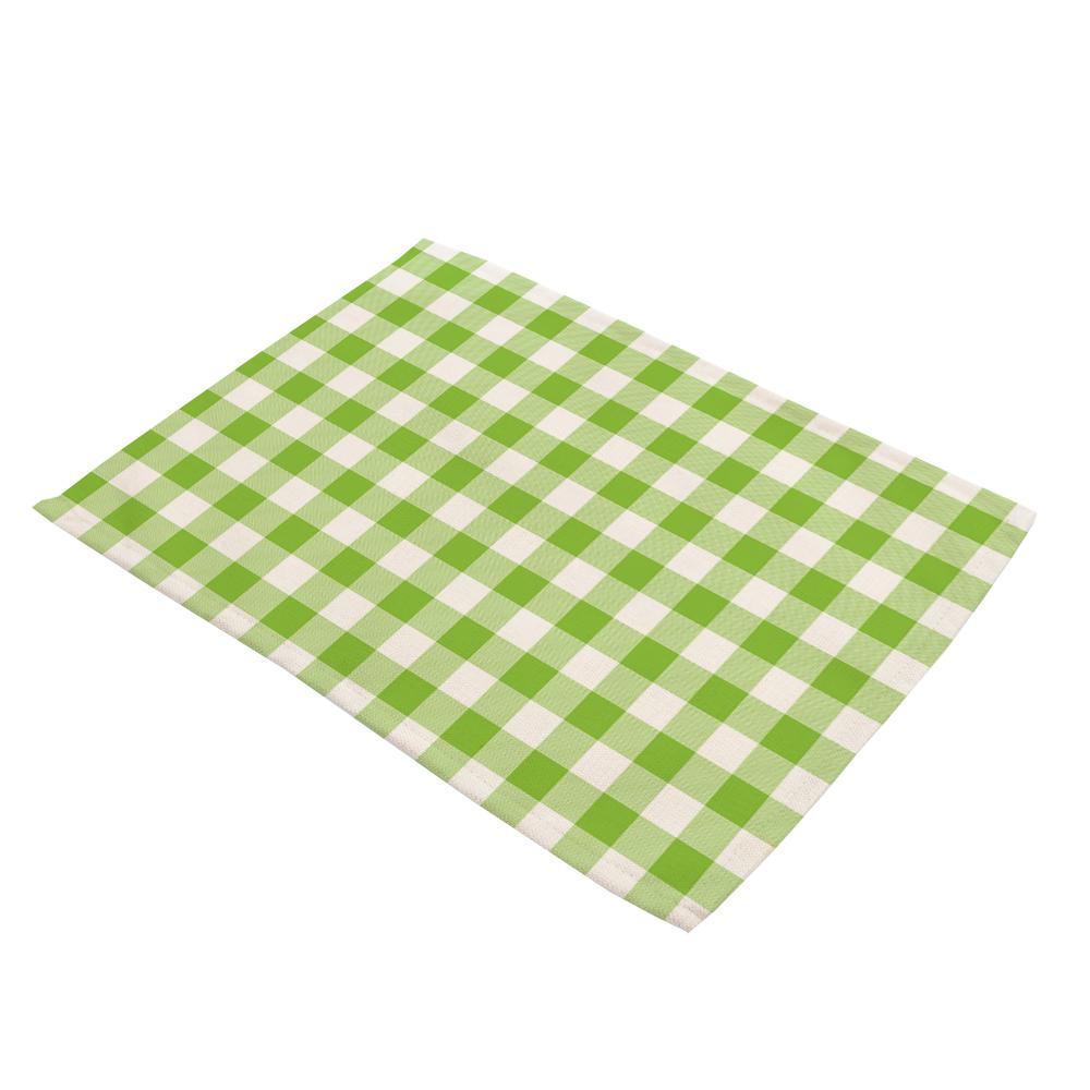 Blue/Yellow/Green White Small Plaid Placemats Linen Table Mat Fresh Style Modern Decor Kitchen Dining Room Grid Cup Pads Coaster