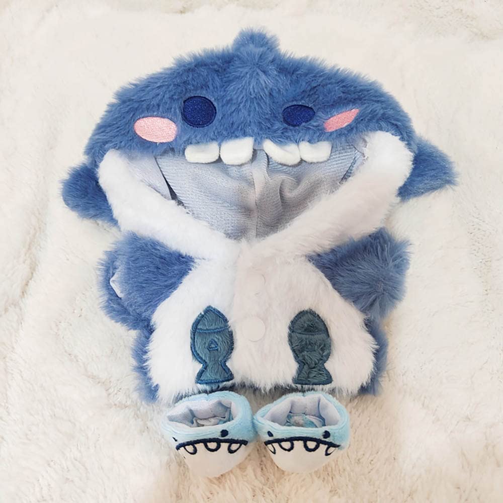 niannyyhouse 20cm stuffed animal clothes, shark hoodie, shoes, dress-up, cotton doll clothes