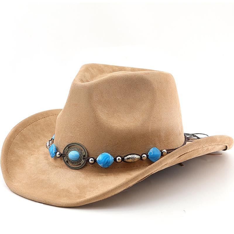 Casual Denim Ancient Jazz Hat Ethnic Style Woolen Hat Felt Ancient Suede Hat Cowboy Hat