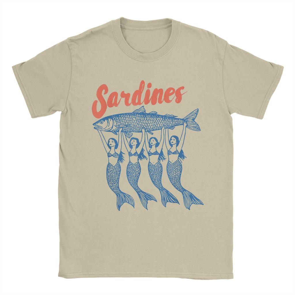 Men Sardine Mermaid Sardine T Shirt  Cotton Clothes Novelty Short Sleeve Crewneck Tee Shirt Plus Size T-Shirts