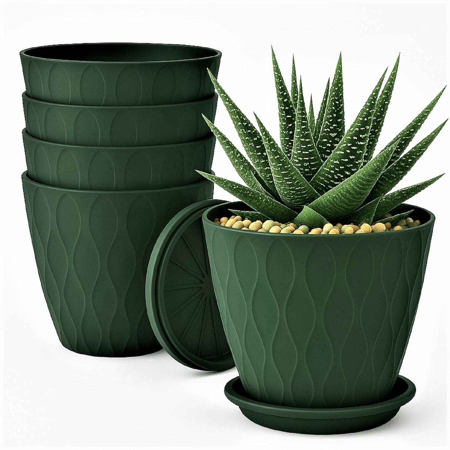 

6,3-дюймовые цветочные горшки для украшения дома, горшки для комнатных растений, садовые горшки для растений, пластиковые цветочные горшки для садовых растений 6.3 INCH