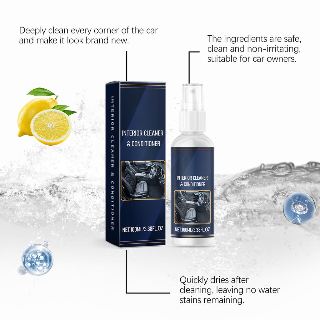 Car Interior Cleaner Upholstered Seats, Instrument Panels, Convenient Stain Removal Foam Cleaner For Cars 100ml