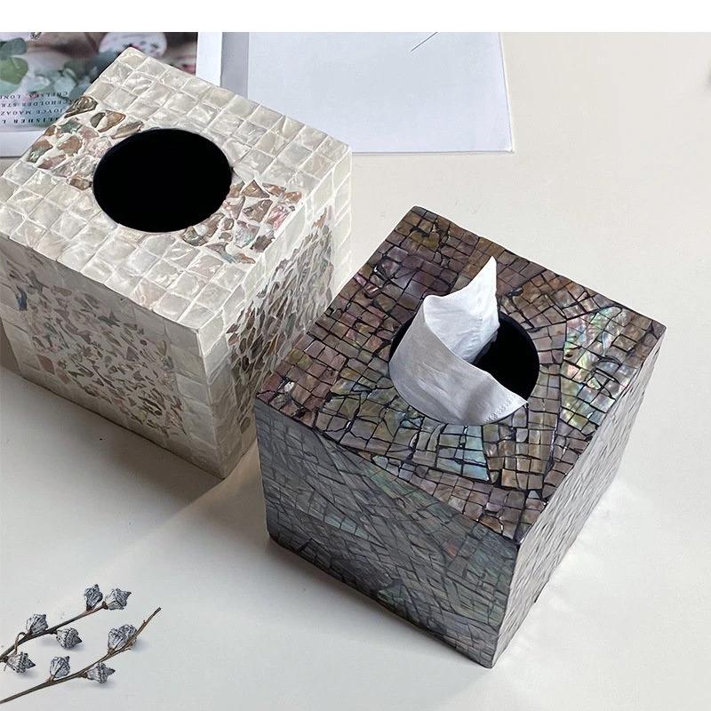 Light Luxury Tissue Box Household Extractable Napkin Paper Living Room Table Decorative Ornaments