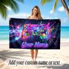 Neon Colorful Theme Soft Beach Towel Personalized Custom Name Text Towel Portable for Beach Pool Travel