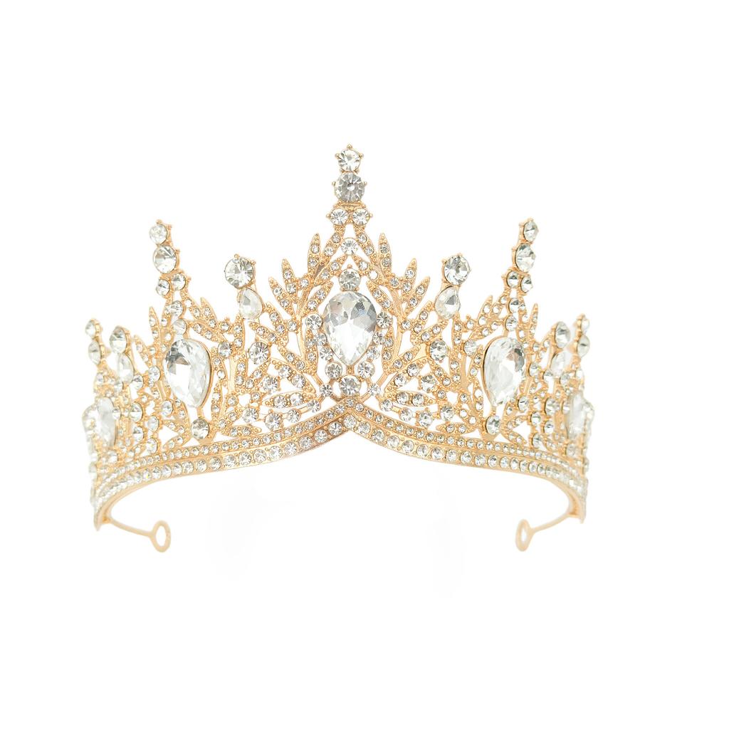 New European and American Bridal Crown Rhinestone Headband Baroque Alloy Crown Wedding Dress Accessories