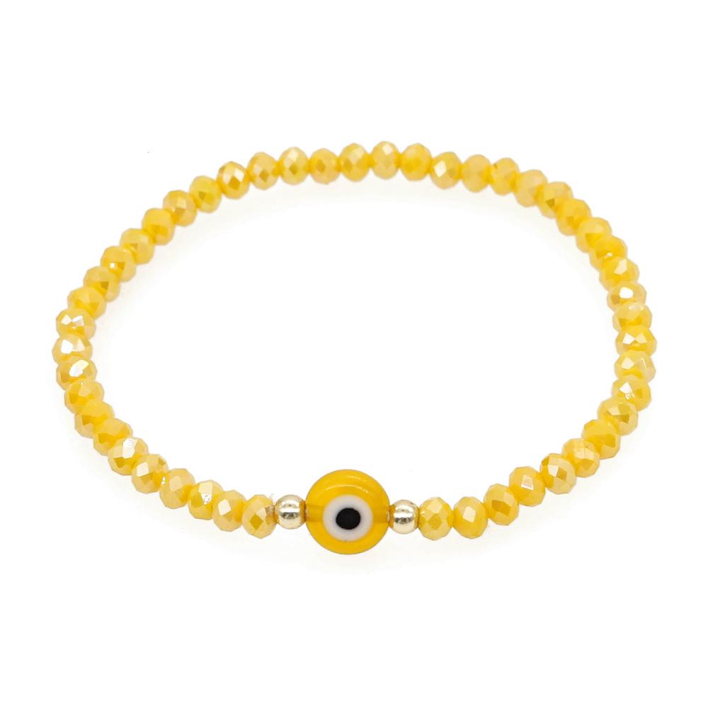 Multicolor Crystal Evil Eye Bracelet - Trendy Beaded Design for Everyday Wear