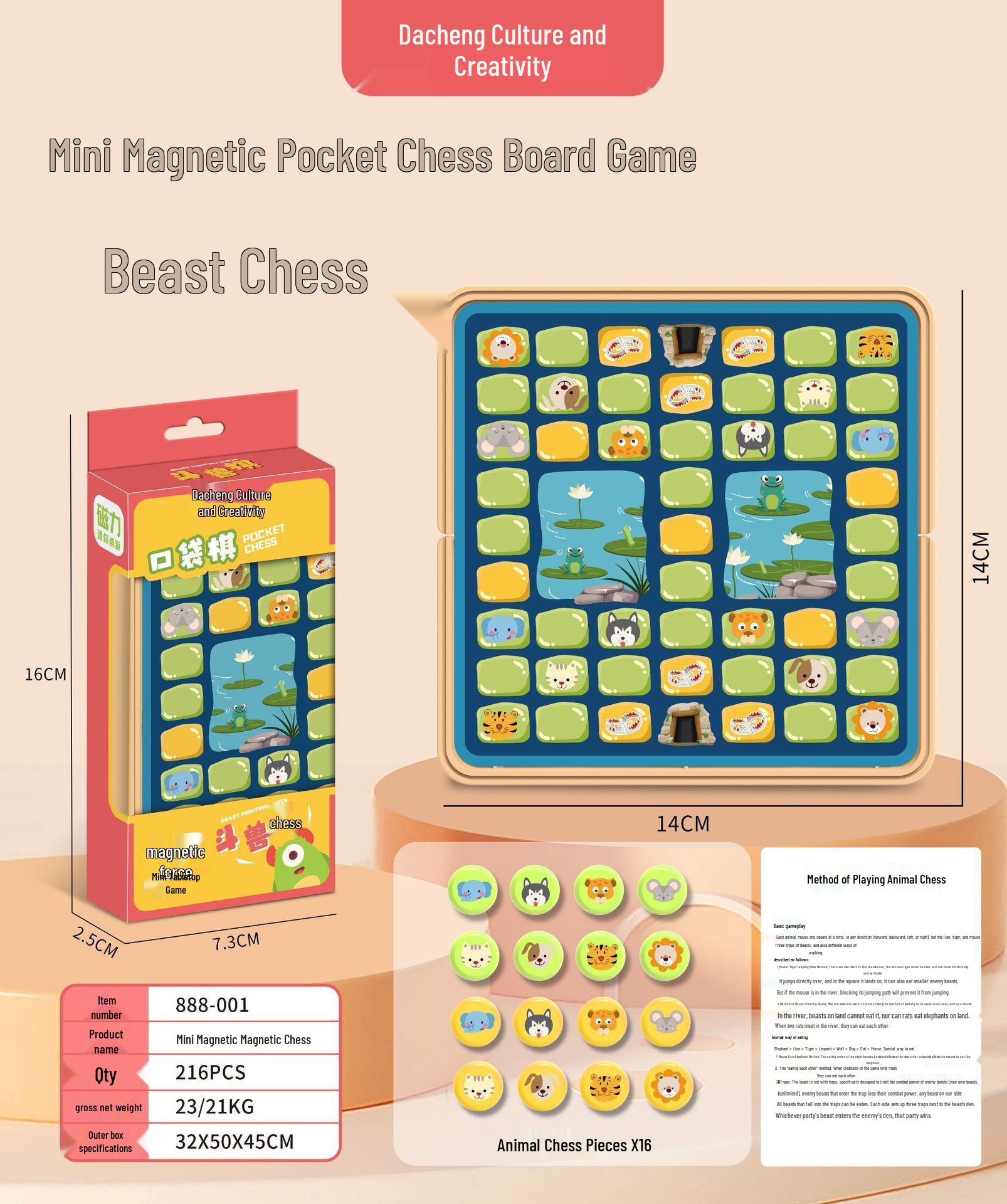

Magnetic Cartoon Chess & Checkers Set - Includes Chinese Checkers & Gomoku for Educational Parent-Child Interactive Play