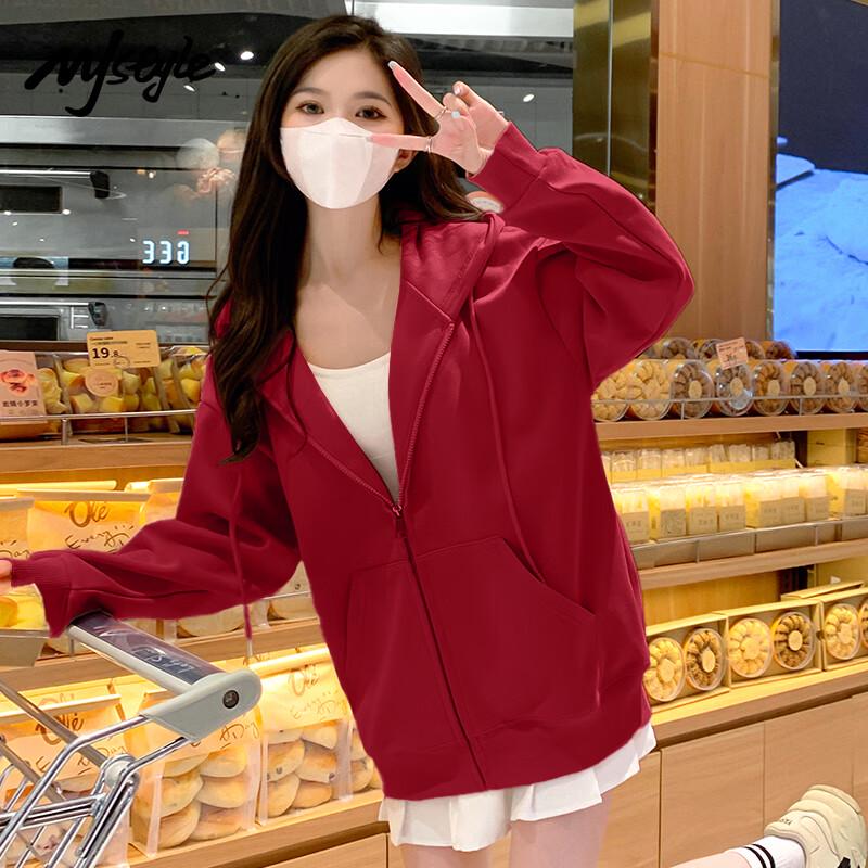 

MJ STYLE Women s Loose Hooded Cardigan Sweatshirt XL