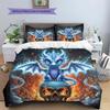SkeletonDragon Pattern Bedding Quilt Set Quilt Cover Pillowcase Home Decoration Birthday Gift (1 * duvet cover + 2 * pillowcase, without core)