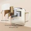 Double Wall Insulated Coffee Cup Portable 304 Stainless Steel Drinking Cup Leak Proof Milk Coffee Mug With Handle&Llid-Homeclub